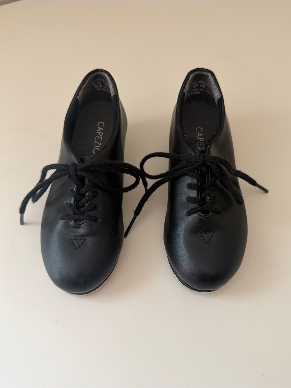 Capezio Black Lace-Up Tap Shoes for Kids Boys Girls Tele Tone Tap 9 W Like New